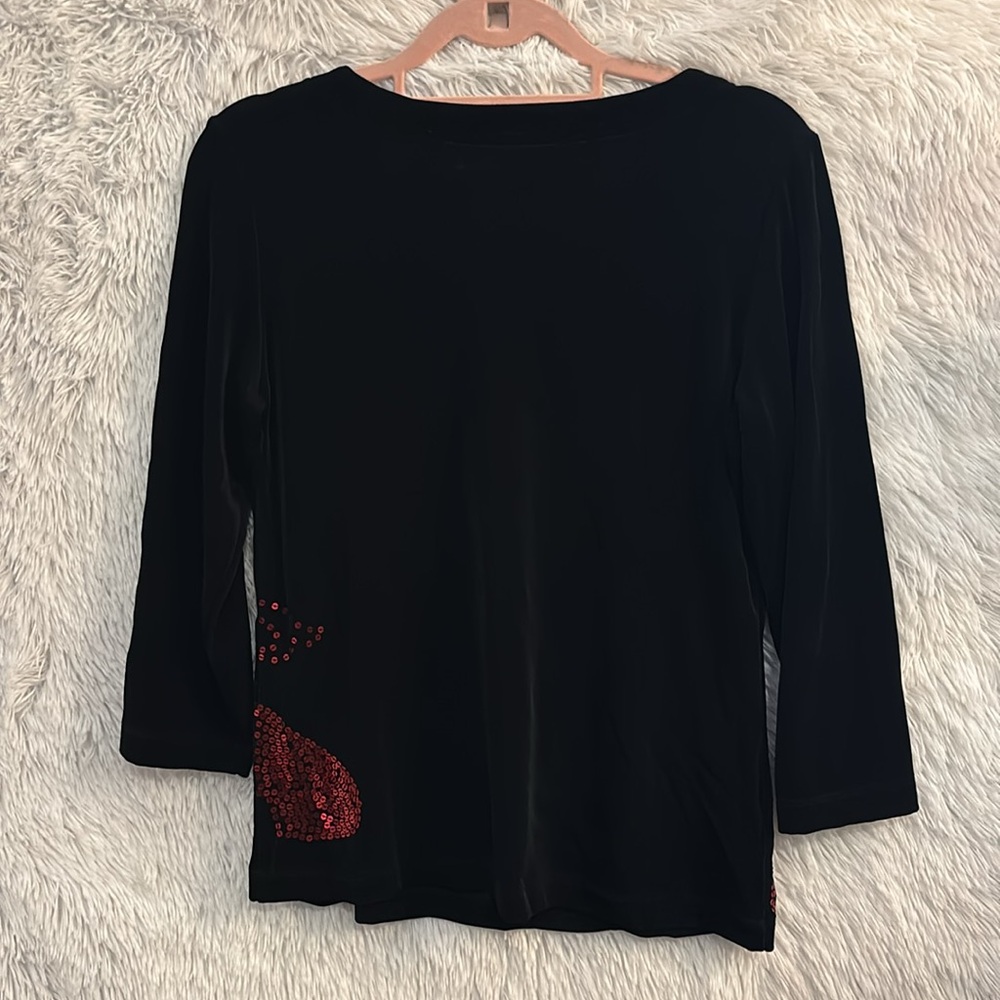 Chico’s Travelers Sequin 3/4 sleeve blouse size medium - Picture 4 of 4